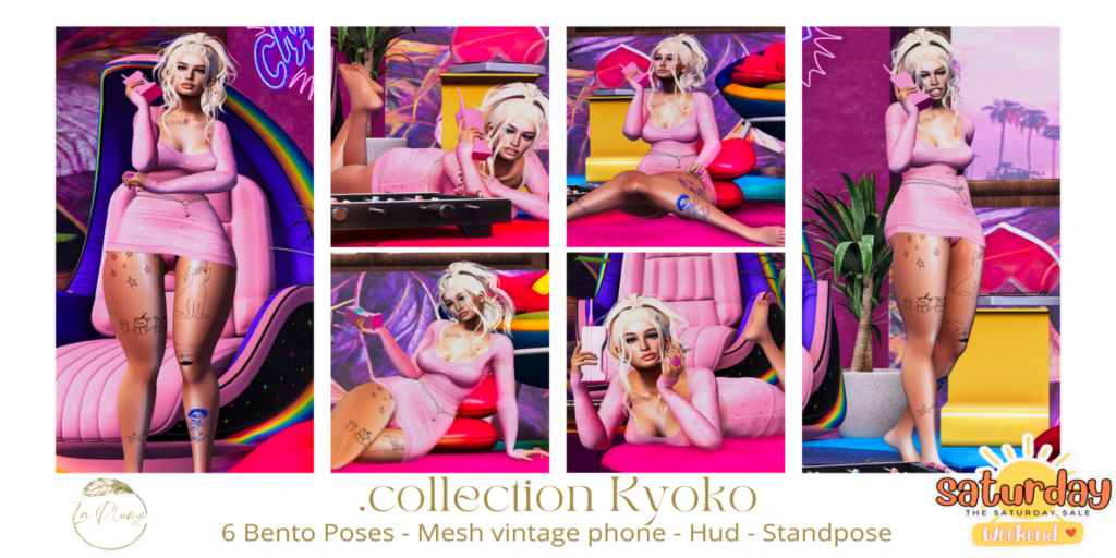 Collection Kyoko Poses &amp; Props	&lt;a href=&quot;http://maps.secondlife.com/secondlife/Bilby/209/78/70&quot;&gt;Teleport&lt;/a&gt;