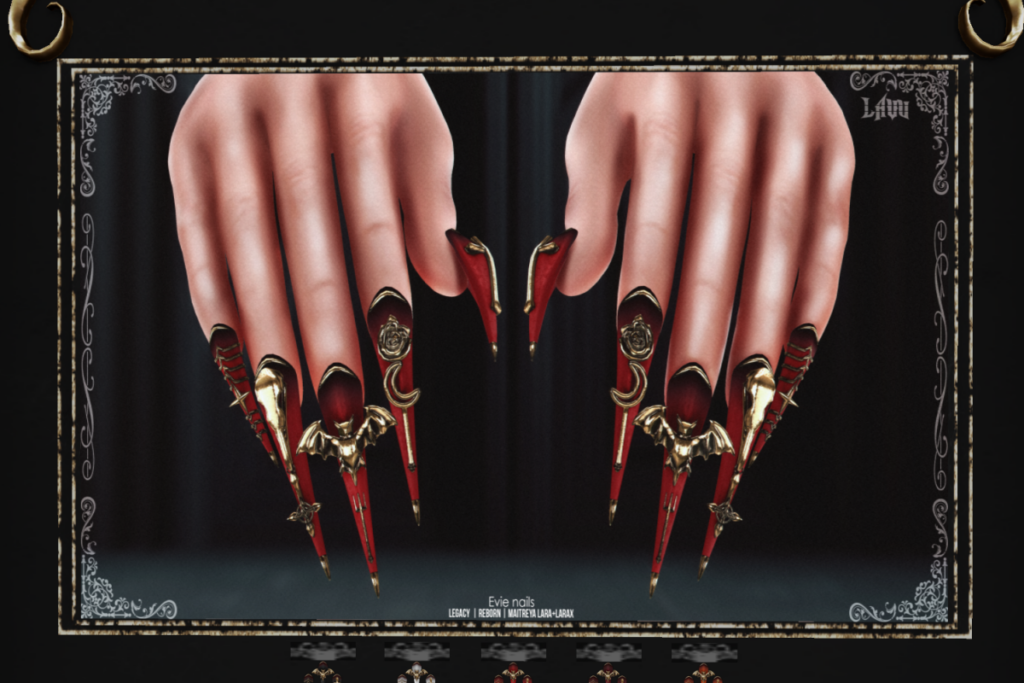 Evie Nails - Legacy/Maitreya/Reborn/+mods, L$288 each/L$988 FP