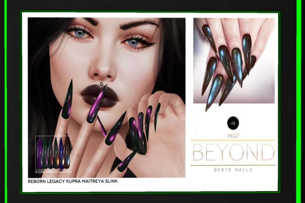 M07 Bento Nails - Inithium/Legacy/Maitreya/Reborn/Slink, L$190