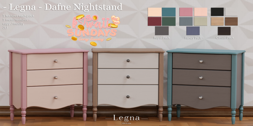 Dafne Nightstand	&lt;a href=&quot;http://maps.secondlife.com/secondlife/Dream%20Lake/125/123/184&quot;&gt;Teleport&lt;/a&gt;