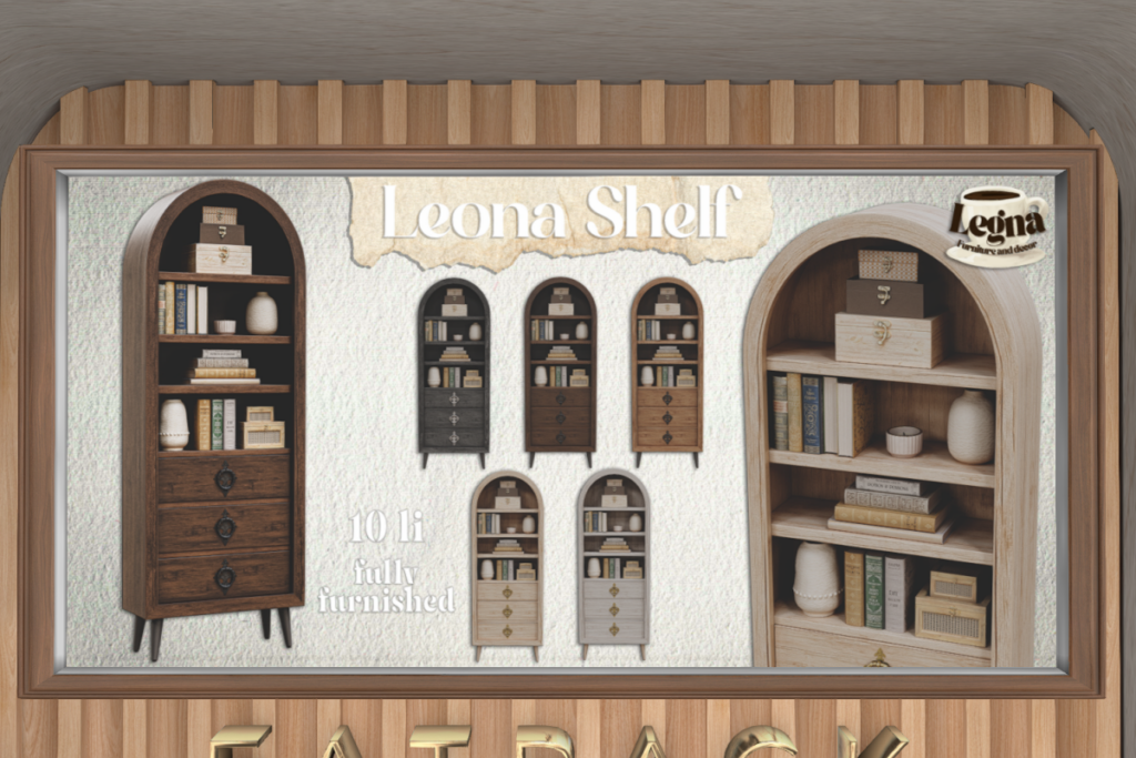 Leona Shelf, L$249 each/L$899 FP
