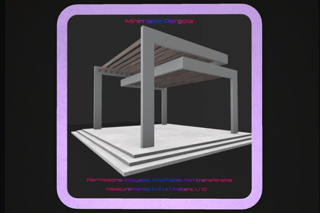 Minimalist Pergola, L$120 each/L$270 FP