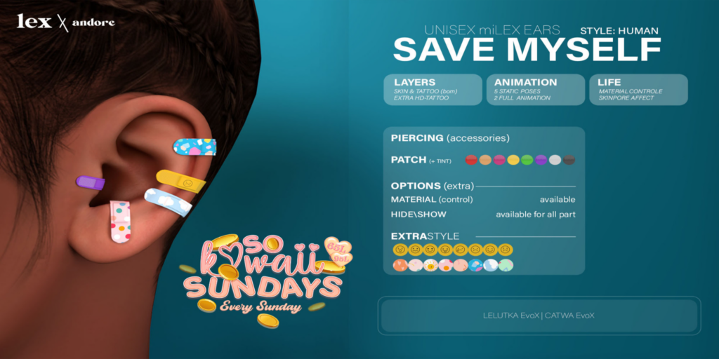 Save Myself Accessories - CatwaX/EvoX/Lex miLEX	&lt;a href=&quot;http://maps.secondlife.com/secondlife/Clair%20Obscur/133/49/24&quot;&gt;Teleport&lt;/a&gt;