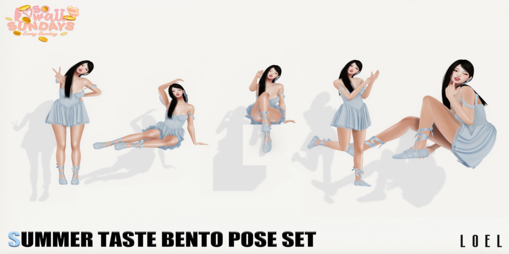 Summer Taste Poses	&lt;a href=&quot;http://maps.secondlife.com/secondlife/Stargazer%20Galaxy/101/47/3118&quot;&gt;Teleport&lt;/a&gt;