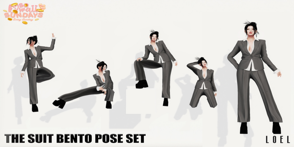The Suit Poses	&lt;a href=&quot;http://maps.secondlife.com/secondlife/Stargazer%20Galaxy/101/47/3118&quot;&gt;Teleport&lt;/a&gt;