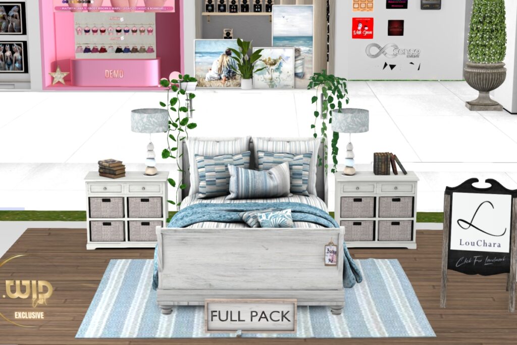Cyrus Bedroom Decor Set, L$99-L$299 each/L$1699 FP