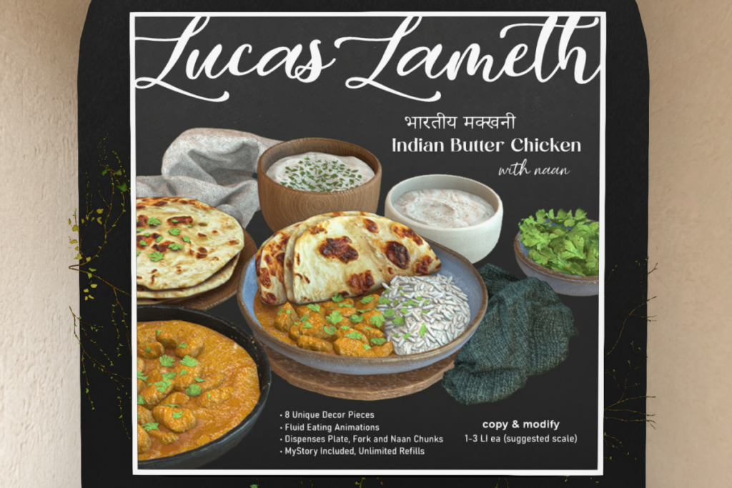 Indian Butter Chicken With Naan, L$399 each