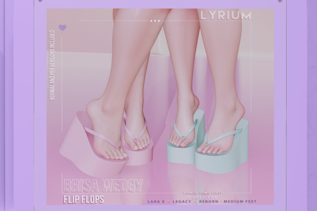 Brisa Wedgy Flip Flops - Legacy/MaitreyaX/Reborn, L$399
