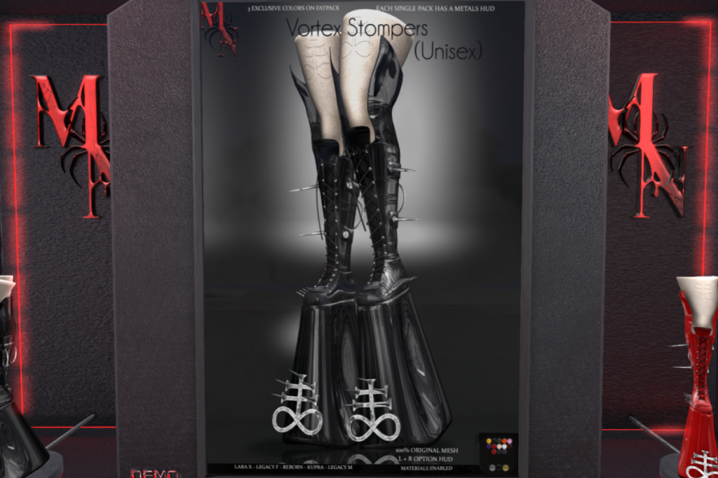 Vortex Stompers - Inithium/Legacy F+M/MaitreyaX/Reborn, L$350 each/L$2150 FP