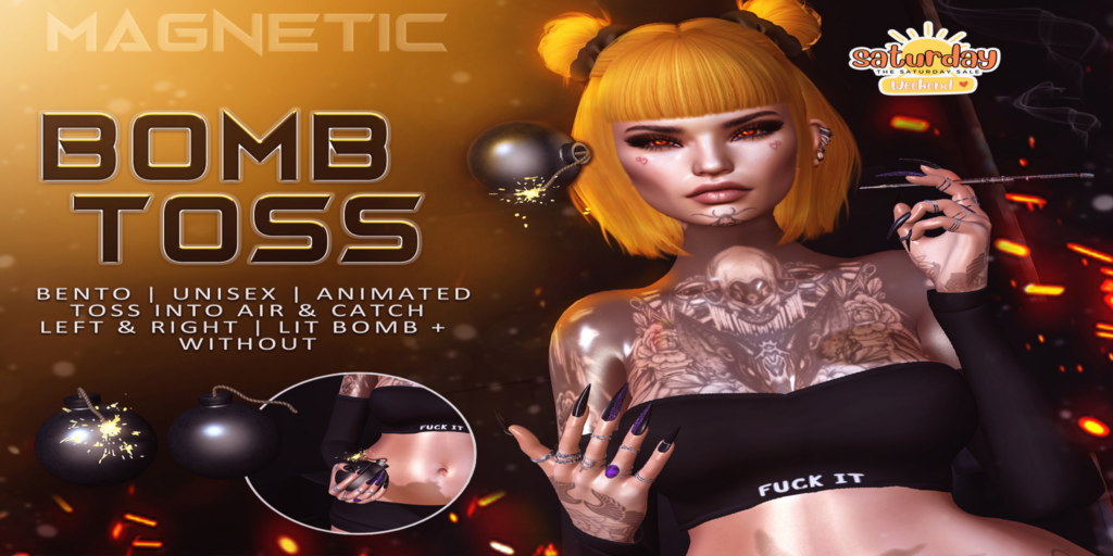 Bomb Toss Animated Holdable	&lt;a href=&quot;http://maps.secondlife.com/secondlife/Klibert/84/162/632&quot;&gt;Teleport&lt;/a&gt;