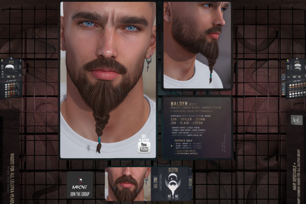 Balder Beard EvoX Alain/Eon/Jon/Logan/Skyler/Quinn Heads,  L$880 each