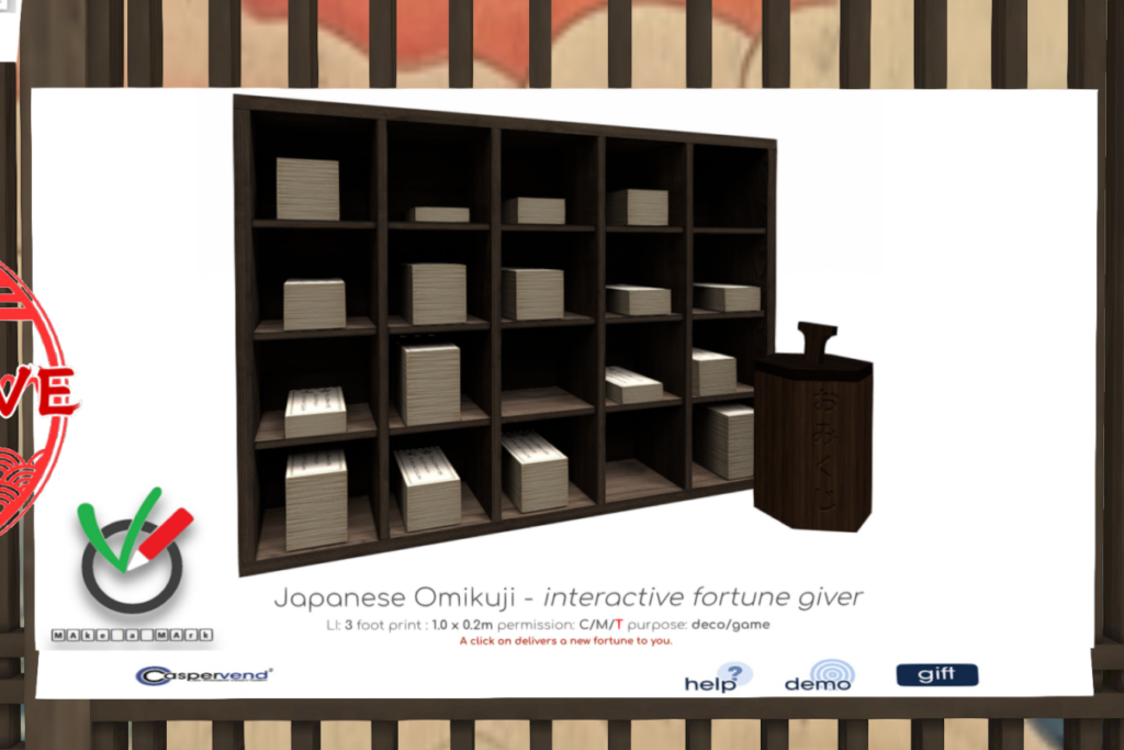 Japanese Omikuji - Interactive Fortune Giver, L$99