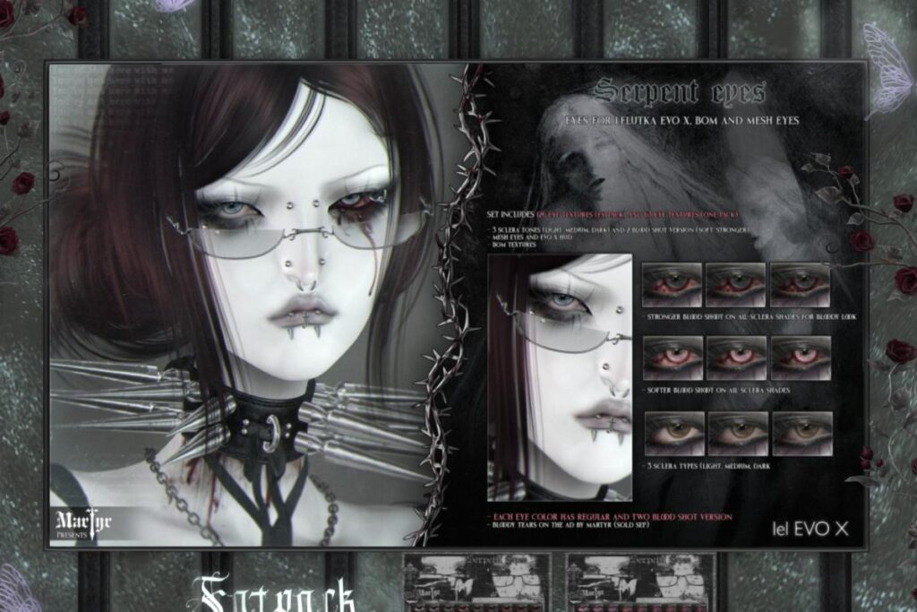 Serpent Eyes - EvoX, L$395 each/L$685 FP
