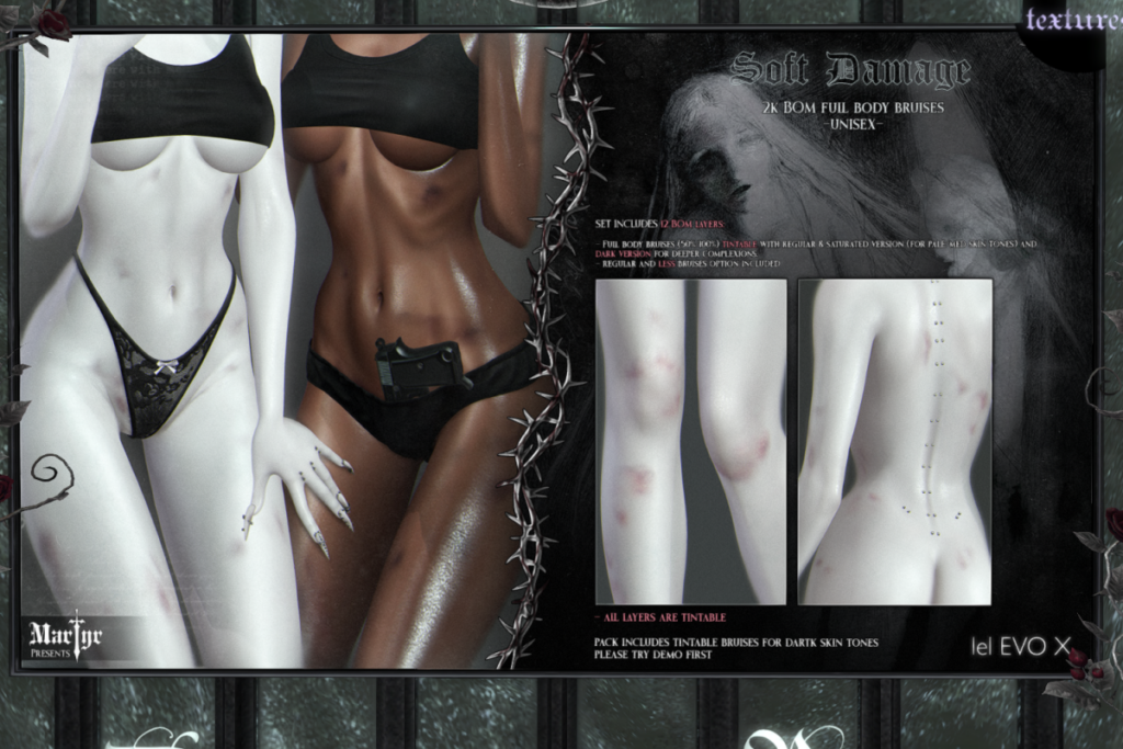 Soft Damage Body Bruises - EvoX, L$325