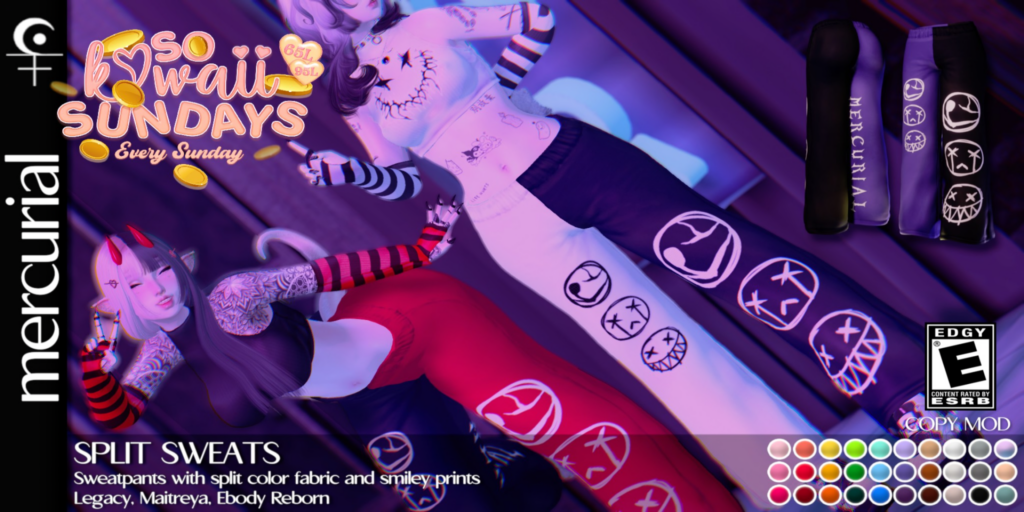 Split Sweats - Legacy/Maitreya/Reborn	&lt;a href=&quot;http://maps.secondlife.com/secondlife/Embrace%20the%20Ocean/111/171/1096&quot;&gt;Teleport&lt;/a&gt;