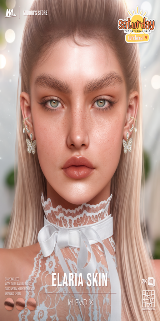 Elaria Skin - EvoX	&lt;a href=&quot;https://maps.secondlife.com/secondlife/Oasis%20Paradise/223/54/700&quot;&gt;Teleport&lt;/a&gt;