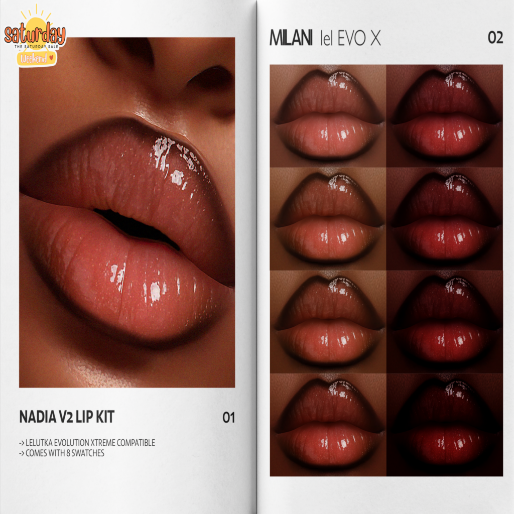 Nadia V2 Lip Kit - EvoX	&lt;a href=&quot;https://maps.secondlife.com/secondlife/VELOUR/215/117/1503&quot;&gt;Teleport&lt;/a&gt;