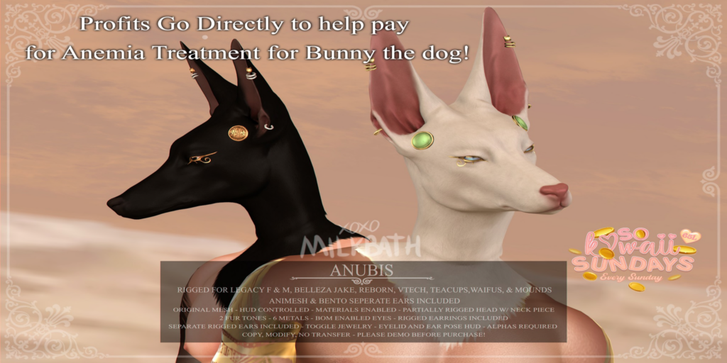 Anubis Mesh Head - Jake/Legacy M+F/Reborn/+mods	&lt;a href=&quot;http://maps.secondlife.com/secondlife/Mukti/128/13/953&quot;&gt;Teleport&lt;/a&gt;