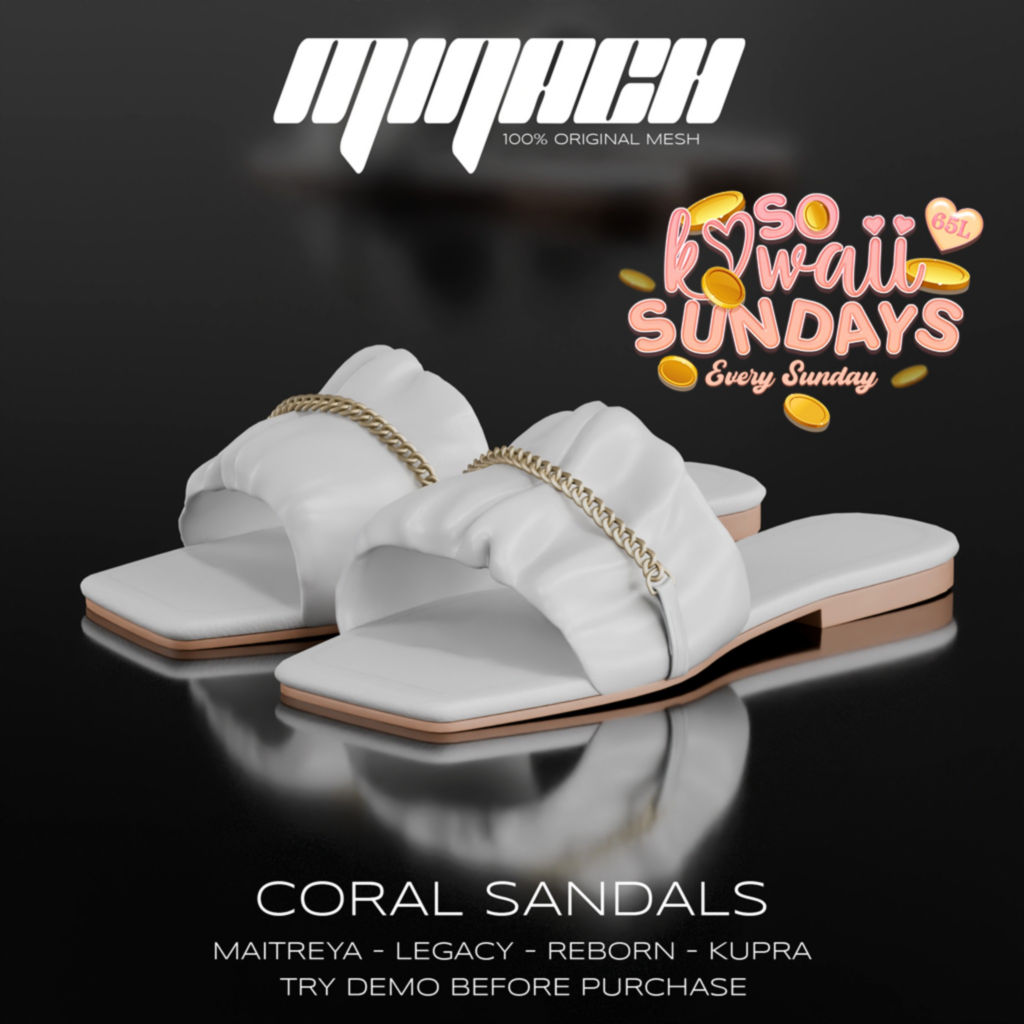 Coral Sandals - Inithium/Legacy/Maitreya/Reborn	&lt;a href=&quot;http://maps.secondlife.com/secondlife/Saltbay/33/154/2001&quot;&gt;Teleport&lt;/a&gt;