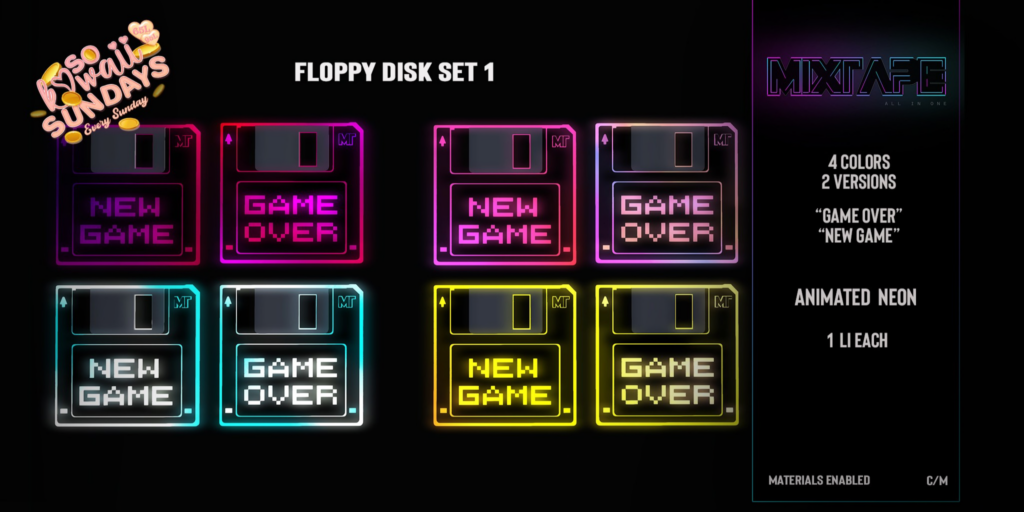 Floppy Disk Neon Decor Set	&lt;a href=&quot;http://maps.secondlife.com/secondlife/Lovely%20Day/86/198/247&quot;&gt;Teleport&lt;/a&gt;