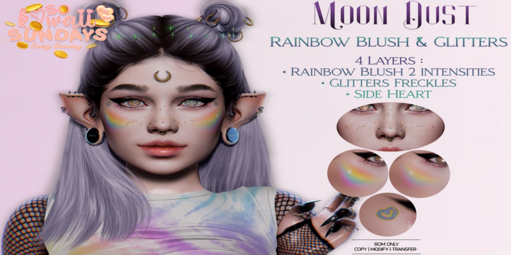 Rainbow Blush &amp; Glitters - BOM	&lt;a href=&quot;http://maps.secondlife.com/secondlife/Eagle%20District/190/217/2137&quot;&gt;Teleport&lt;/a&gt;