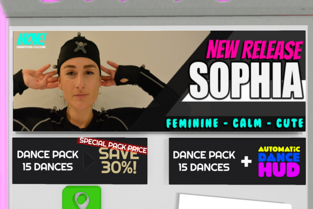 Sophia Dances, L$300 each/L$2999-L$3799 each FP