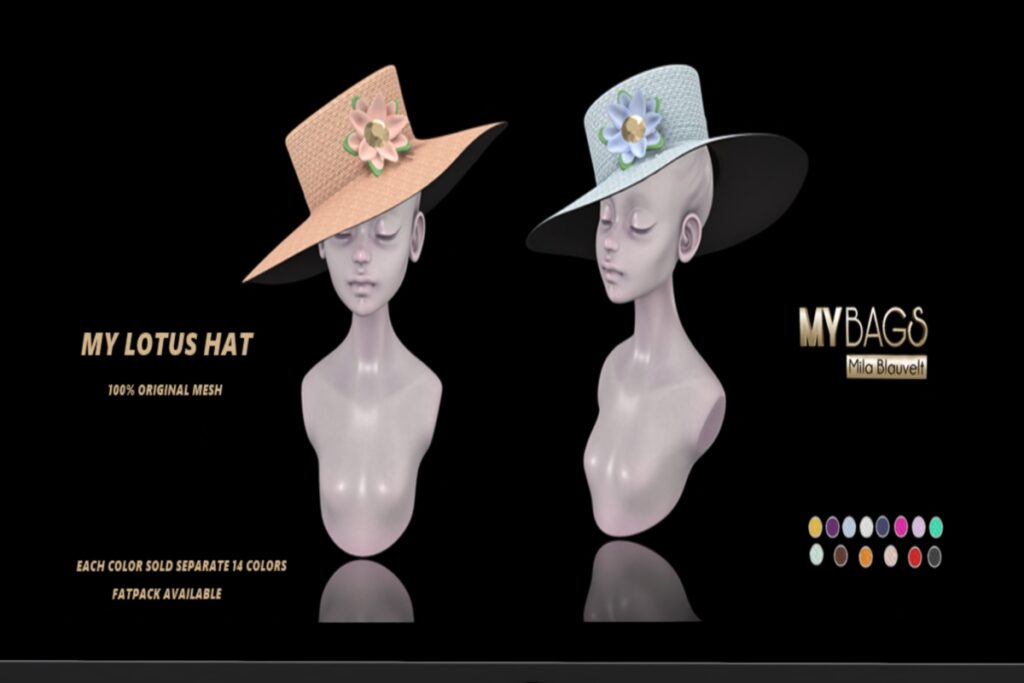 My Lotus Hat, L$199 each/L$1699 FP