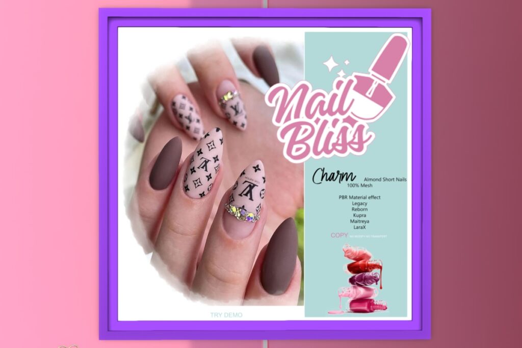 Charm Mesh Nails - Inithium/Legacy/Maitreya/Reborn, L$280