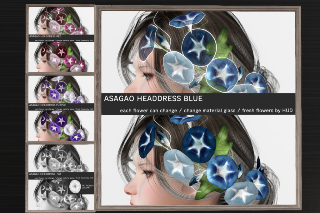 Asagao Headdress, L$280 each