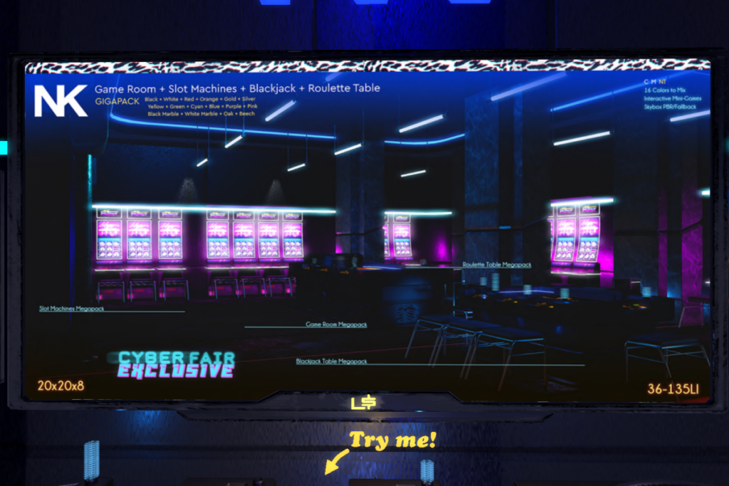 Game Room, L$400 each/L$1400 FP