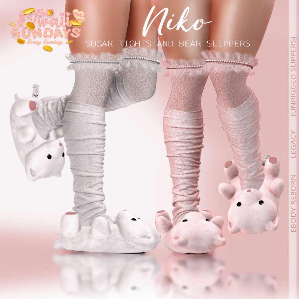 Sugar Tights &amp; Bear Slippers - Legacy/Reborn/unrigged	&lt;a href=&quot;http://maps.secondlife.com/secondlife/Surreal%20Pink/103/99/3001&quot;&gt;Teleport&lt;/a&gt;