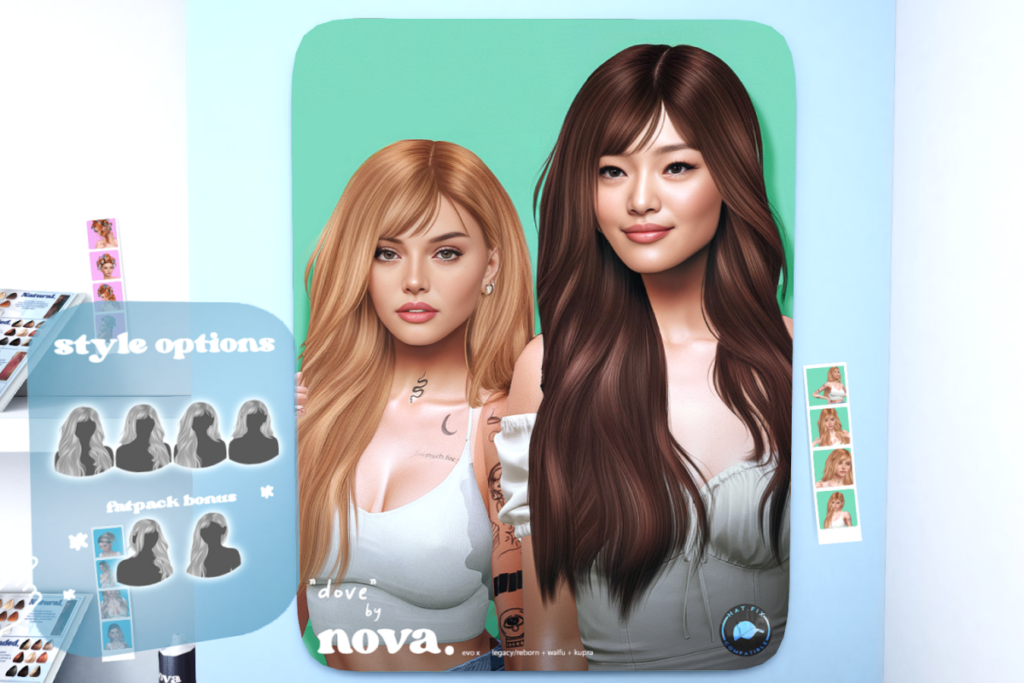 Dove Hair - EvoX/Inithium/Legacy/Reborn/+mods, L$350 each/L$1000 FP