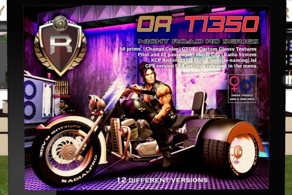 OR T1350 Driveable Motorcycle, L$3000