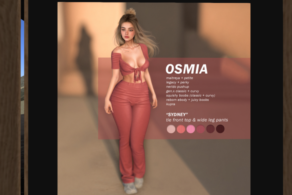 Sydney Set - GenX/Inithium/Legacy/Maitreya/Reborn/+mods	&lt;a href=&quot;https://maps.secondlife.com/secondlife/OSMIA/122/140/27&quot;&gt;Teleport&lt;/a&gt;