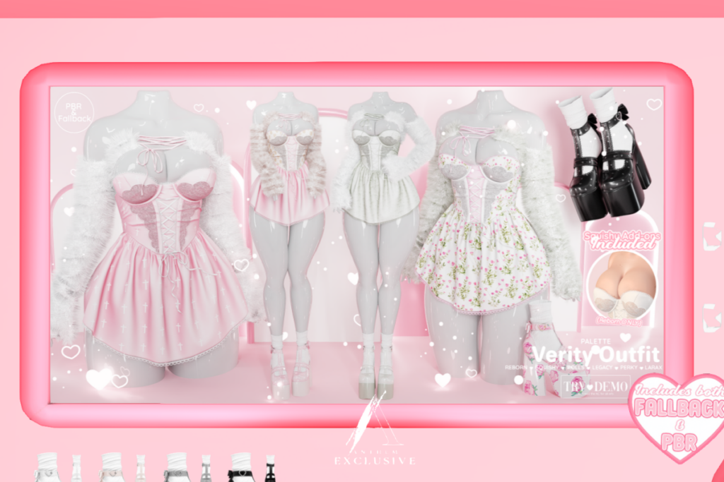 Verity Dress, Sweater, &amp; Heels - Legacy/MaitreyaX/Reborn/+mods, L$299-L$365 each/L$1599-L$2450 each FP/L$3999 MP