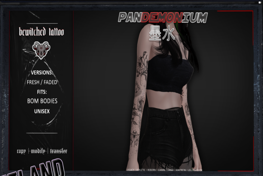 Bewitched Tattoo - BOM/EvoX, L$225