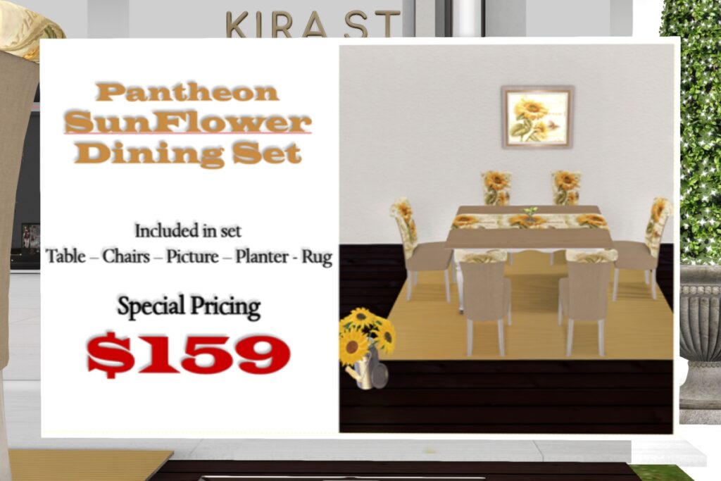 Sunflower Dining Decor Set, L$159 FP