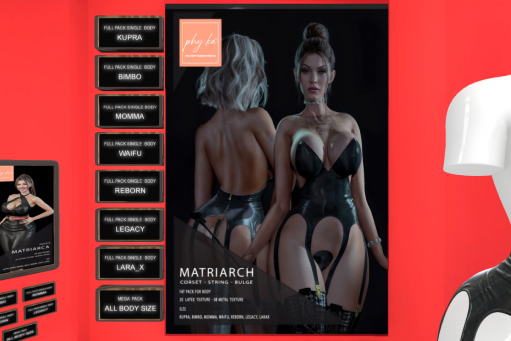 Matriarch Set - Inithium/Legacy/MaitreyaX/Persephone/Reborn/+mods, L$599 each/L$1799 FP