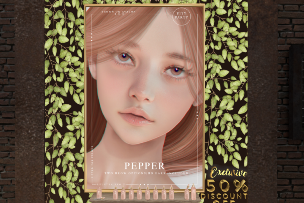 Pepper Skin - EvoX, L$799 each/L$1750 FP | Pepper Shape - Lelutka Avalon/Reborn, L$350