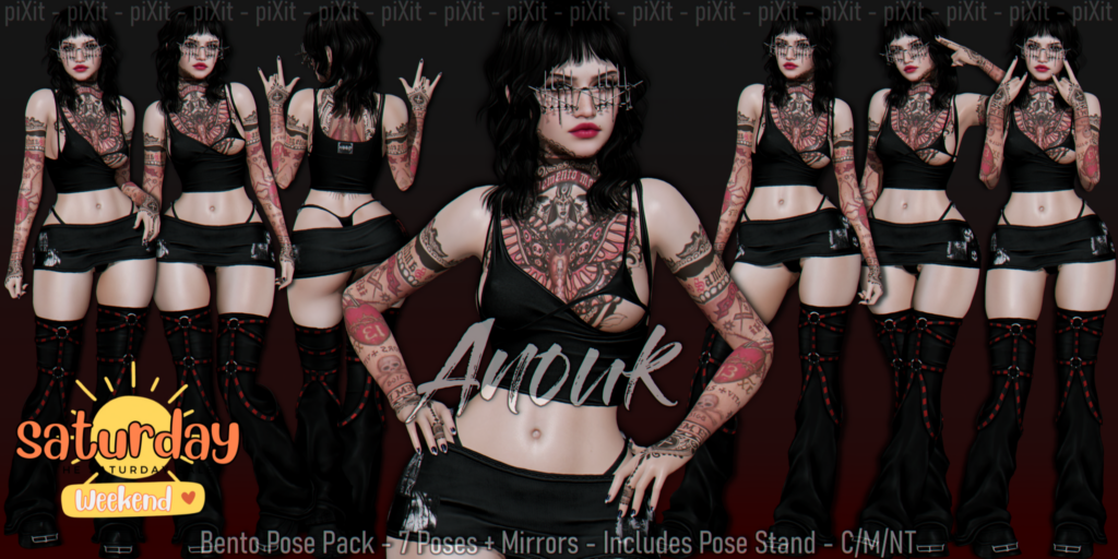 Anouk Poses	&lt;a href=&quot;http://maps.secondlife.com/secondlife/Fashion%20Boulevard%20II/28/96/1127&quot;&gt;Teleport&lt;/a&gt;