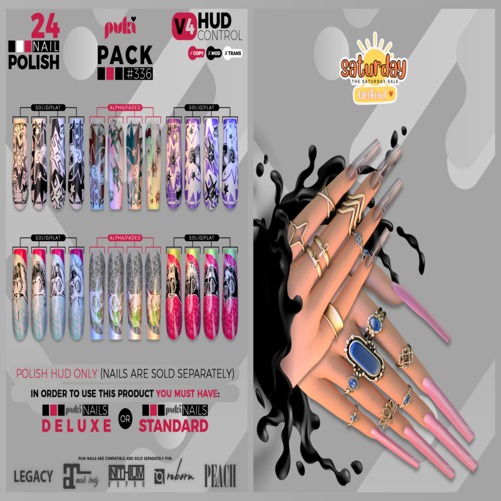 Pack 336 Nail Polish Appliers - Puki Deluxe/Puki Standard	&lt;a href=&quot;http://maps.secondlife.com/secondlife/The%20Valley/136/226/501&quot;&gt;Teleport&lt;/a&gt;