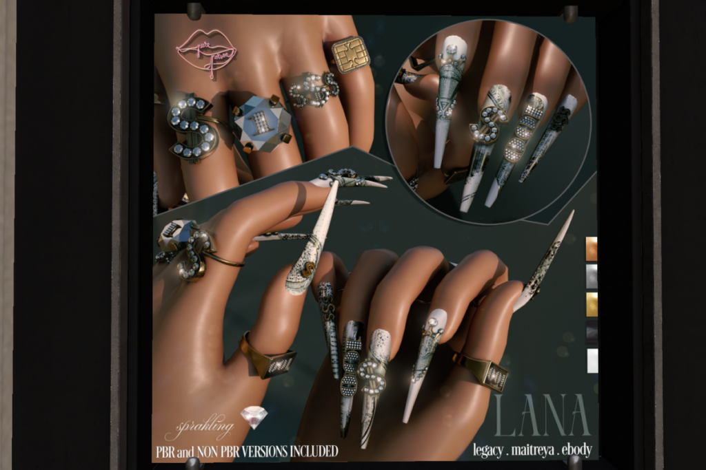Lana Nails And Rings - Legacy/Maitreya/Reborn, L$488