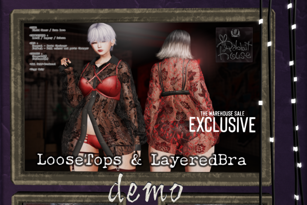Loose Tops &amp; Layered Bra - Legacy/MaitreyaX/Reborn, L$285 each/L$720 FP