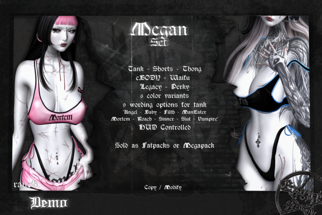 Megan Tank and Shorts - Legacy/Reborn/+mods, L$375 each/L$666 FP