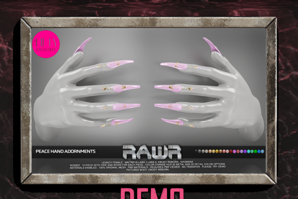 Peace Hand Adornments - Legacy/Maitreya/Nhumana/Reborn/+mods, L$299