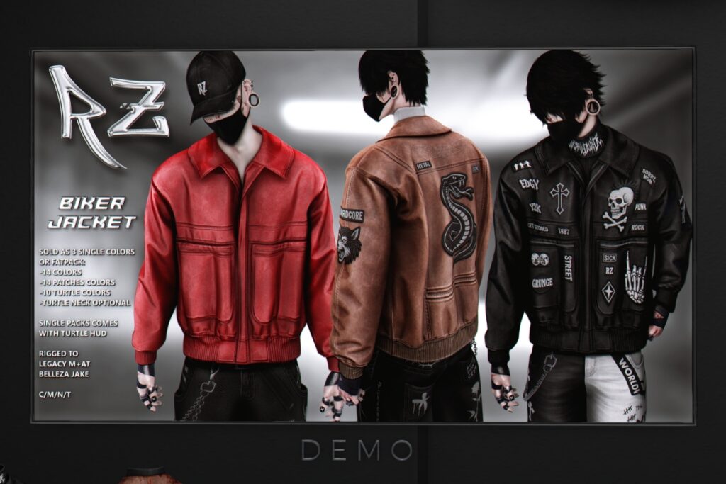Biker Jacket - Jake/Legacy/+mods, L$380 each/L$1700 FP