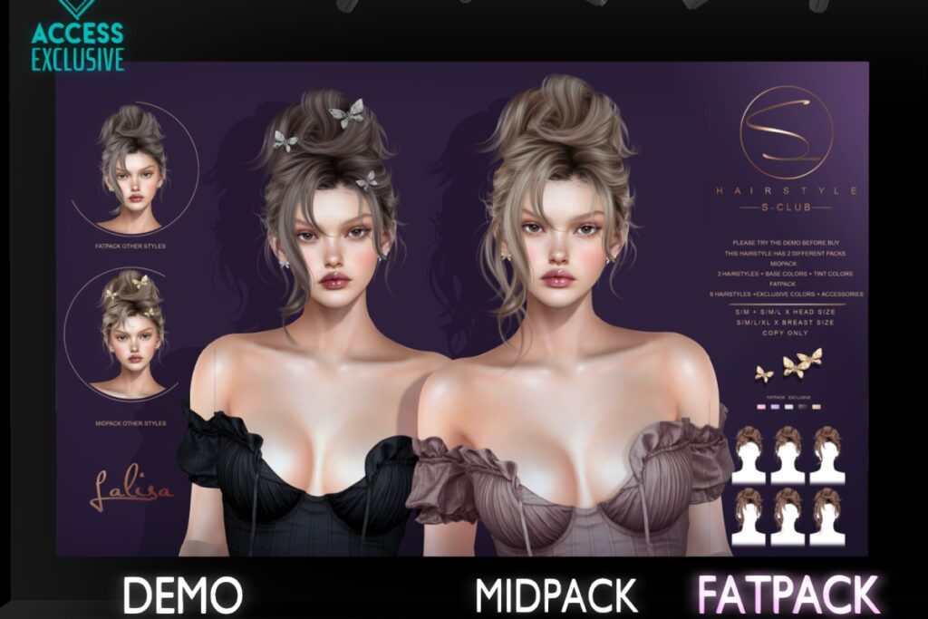 Lalisa Hairstyle, L$699 Mid Pack/L$999 FP