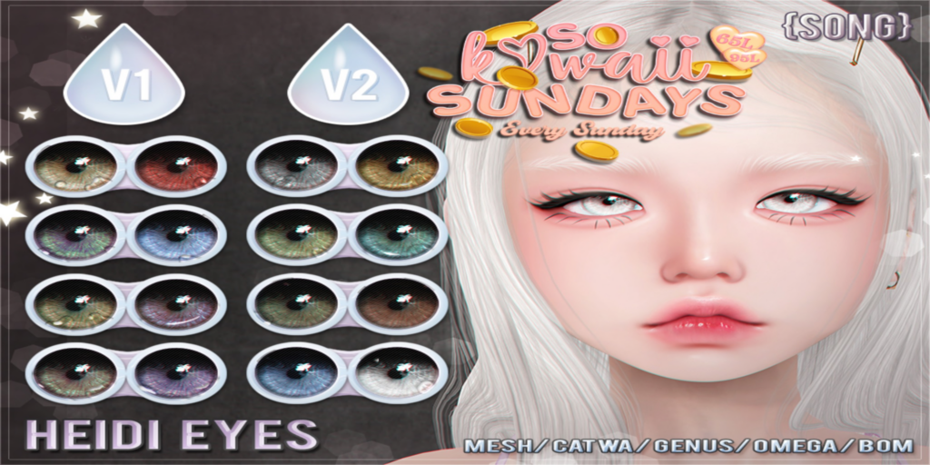 Heidi Eyes - BOM/Catwa/Genus/Mesh/Omega	&lt;a href=&quot;http://maps.secondlife.com/secondlife/Meringue/61/83/1064&quot;&gt;Teleport&lt;/a&gt;