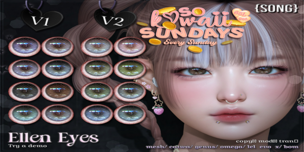 Ellen Eyes - BOM/Catwa/EvoX/Genus/Mesh/Omega	&lt;a href=&quot;http://maps.secondlife.com/secondlife/Meringue/61/83/1064&quot;&gt;Teleport&lt;/a&gt;