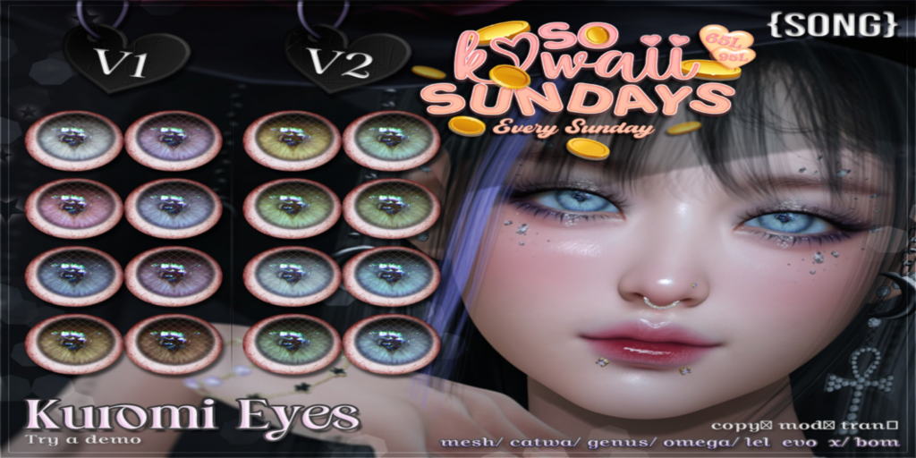Kuromi Eyes - BOM/Catwa/EvoX/Genus/Mesh/Omega	&lt;a href=&quot;http://maps.secondlife.com/secondlife/Meringue/61/83/1064&quot;&gt;Teleport&lt;/a&gt;